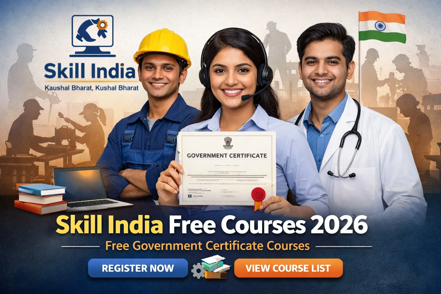 Skill India Free Courses 2026 – Free Government Certificate Courses | Registration & Course List