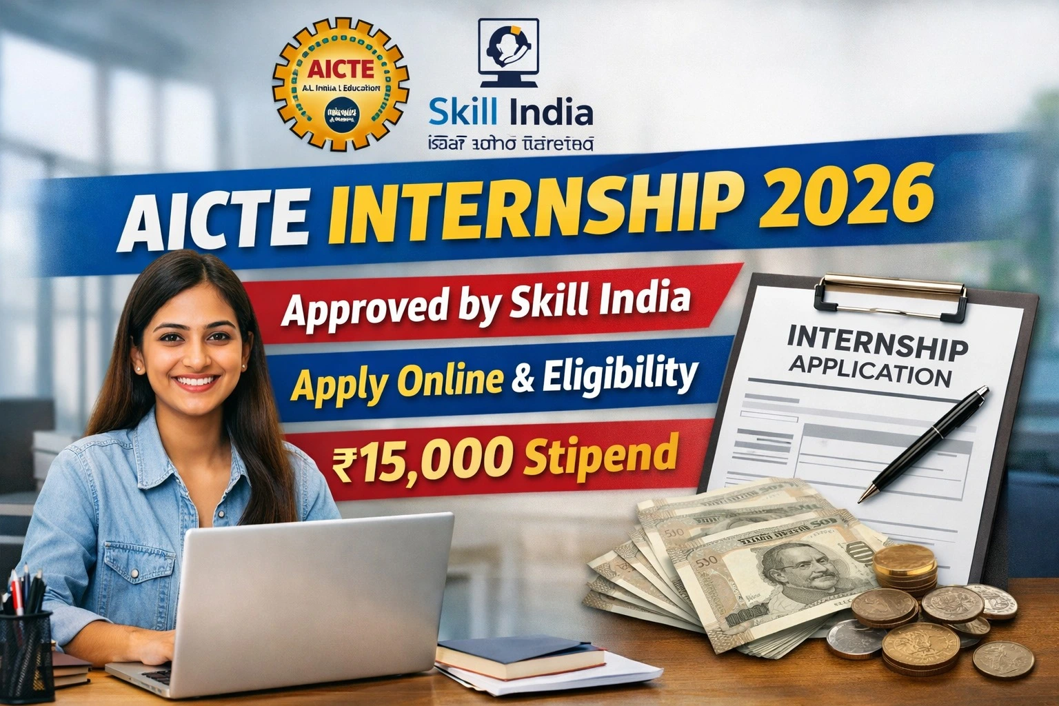 AICTE Internship 2026 Approved by Skill India: Apply Online, Eligibility & ₹15,000 Stipend
