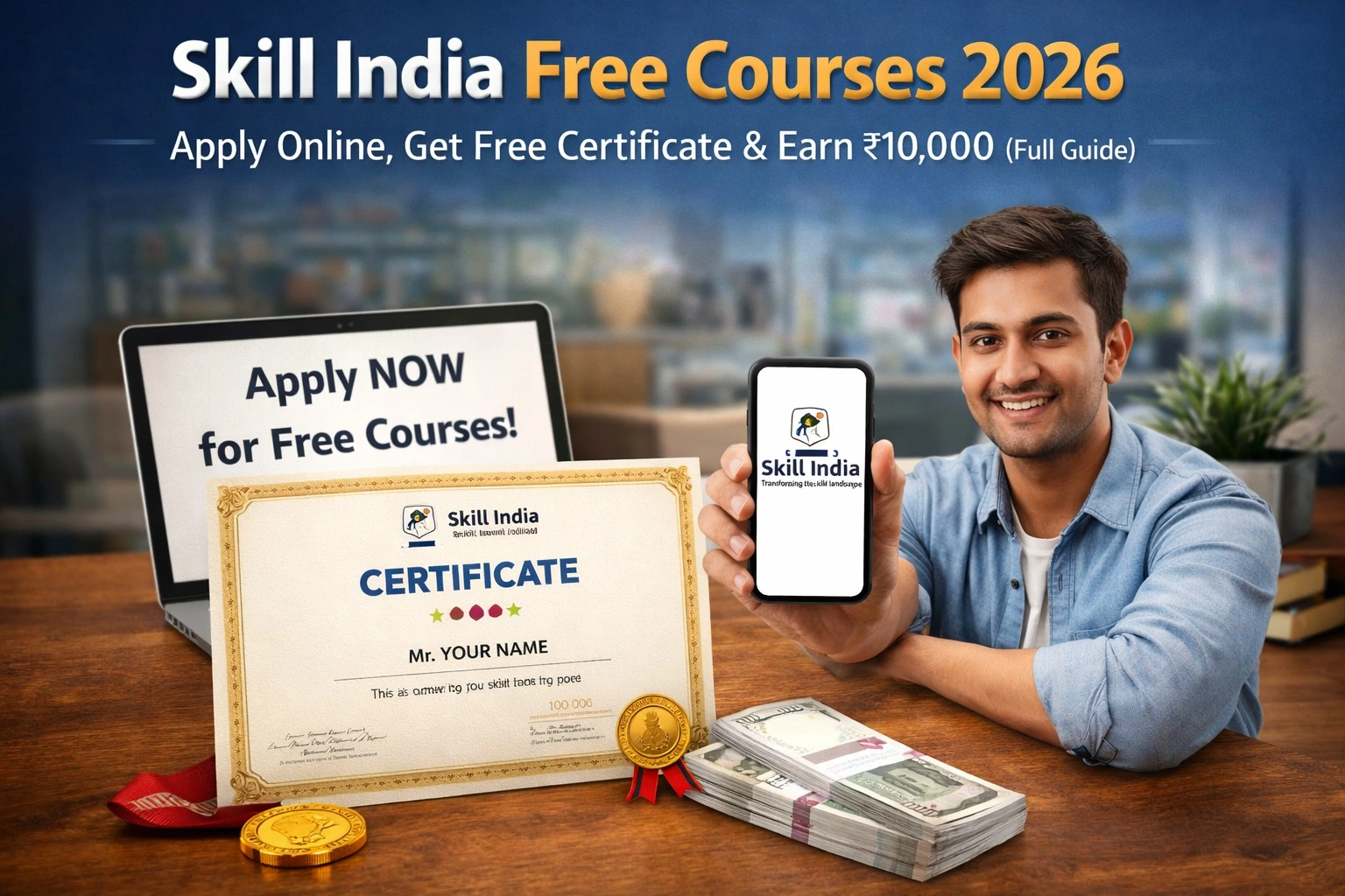 Skill India Free Courses 2026: Apply Online, Get Free Certificate & Earn ₹10,000 (Full Guide)