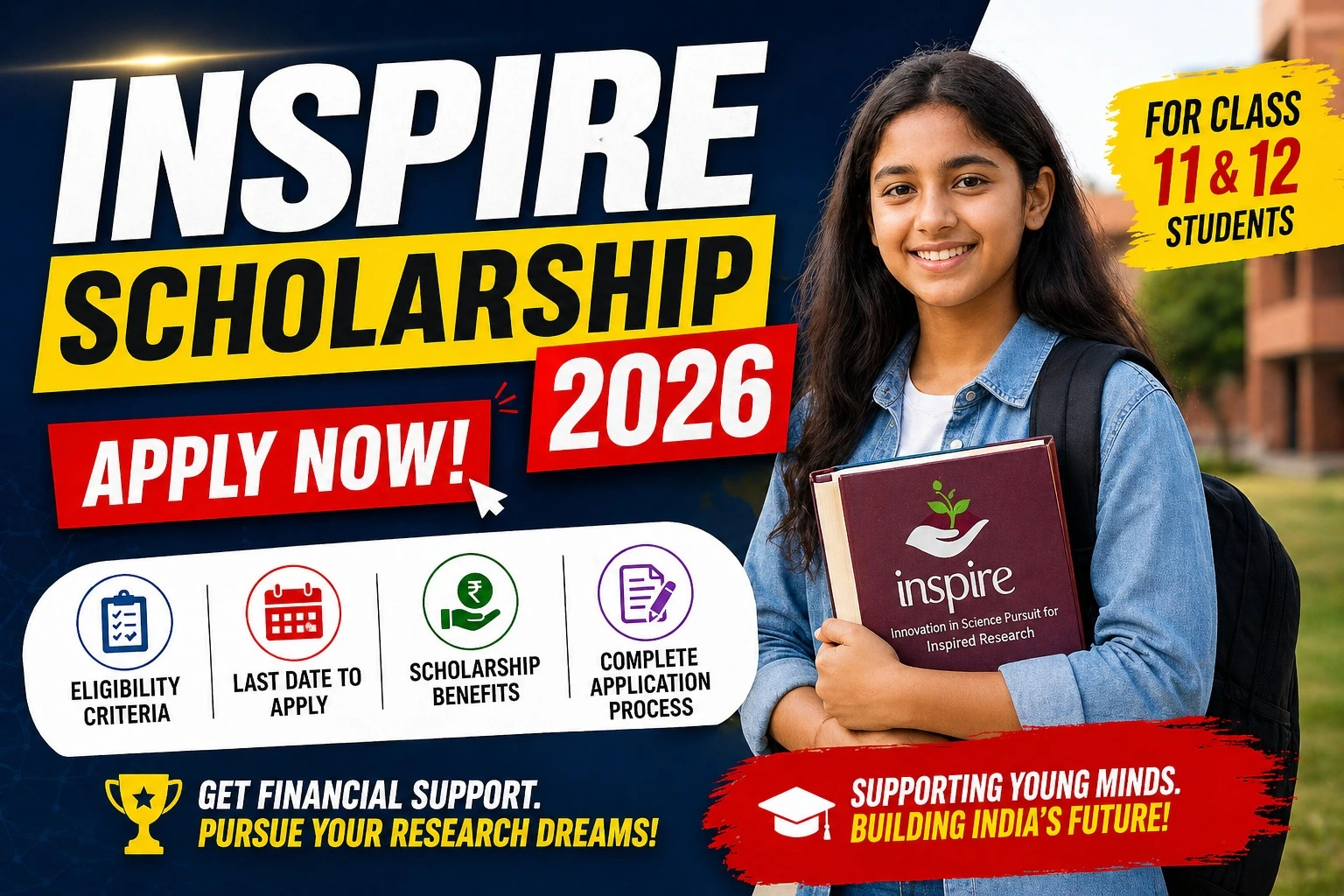 INSPIRE Scholarship 2026: Apply Now | Eligibility, Last Date & Benefits Complete Application Process