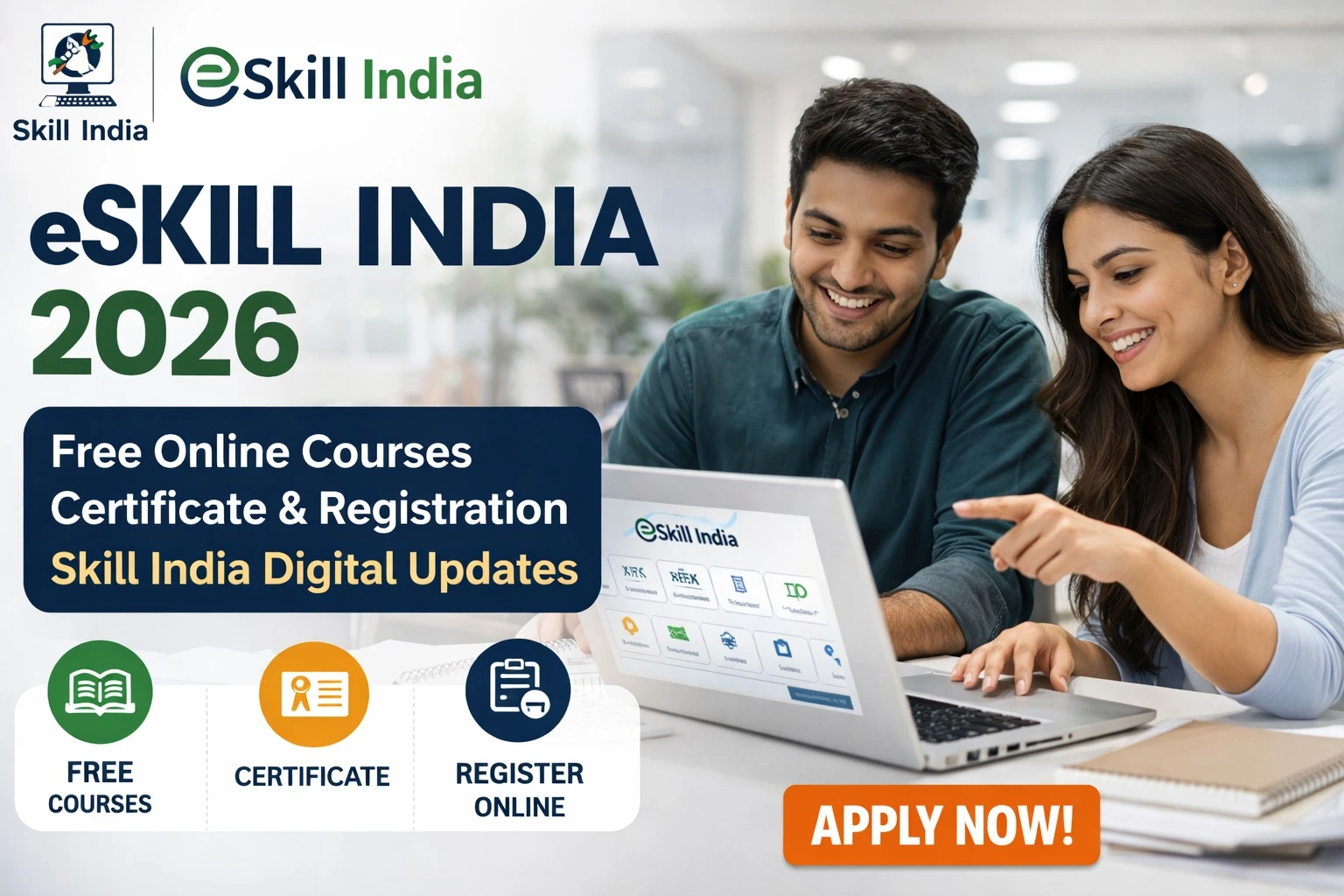 eSkill India 2026: Free Online Courses, Certificate & Registration | Skill India Digital Updates