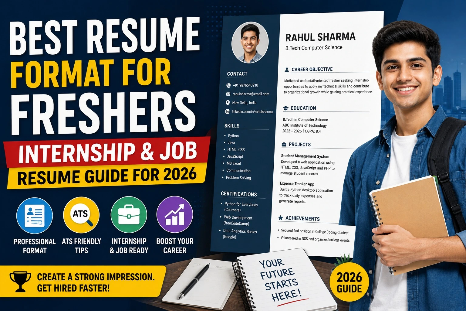 Best Resume Format for Freshers: Internship & Job Resume Guide for 2026