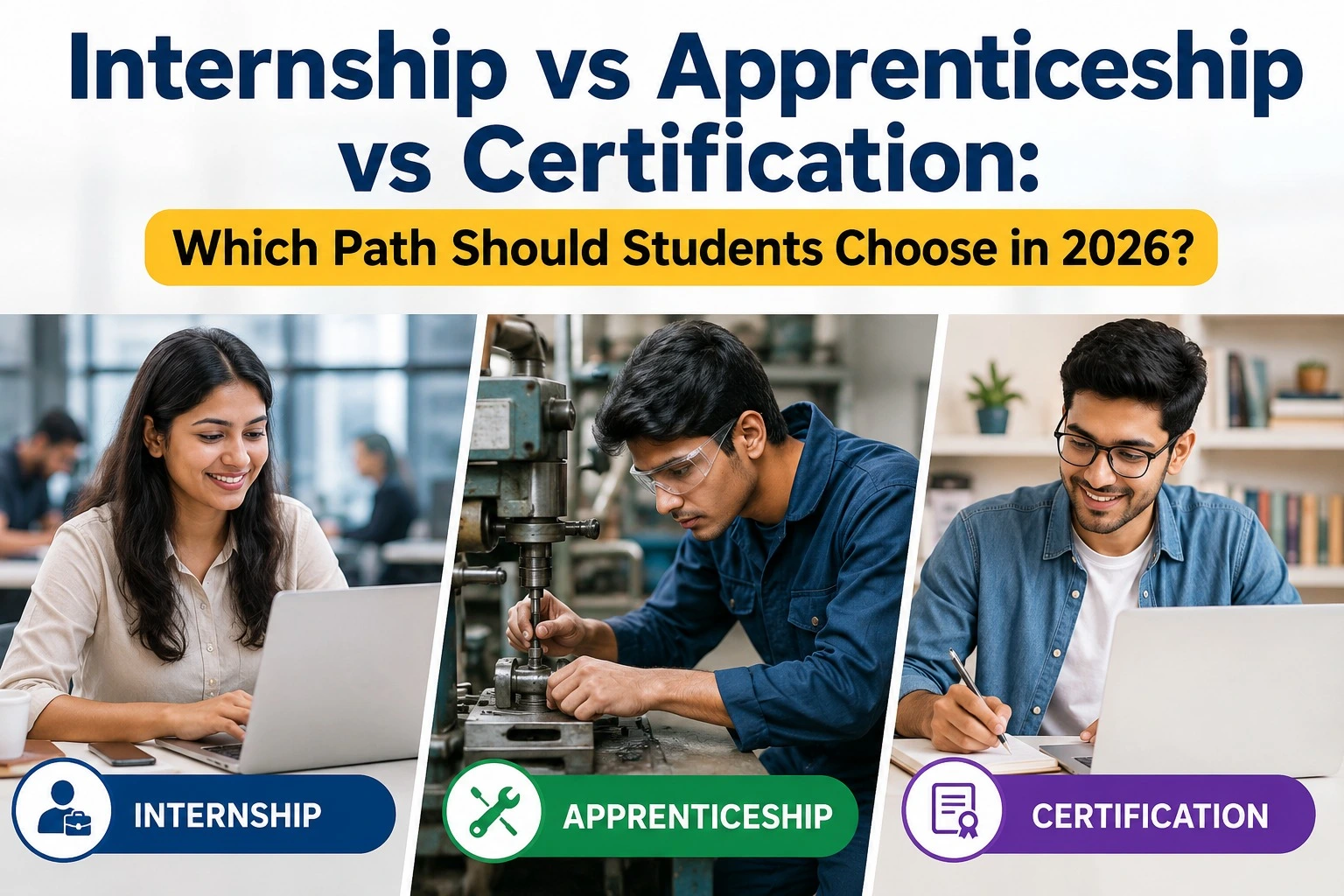 Internship vs Apprenticeship vs Certification: Which Path Should Students Choose in 2026?